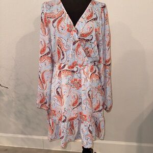 Paisley Print Wrap Dress